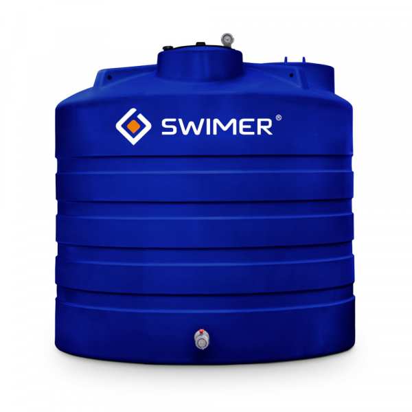 Réservoir de récupération eau de pluie 3000l - Cuve polyéthylène aérienne  bleue - Vertical