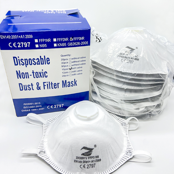 Lot de 25 masques anti-poussières FFP3 pliables - sans valve